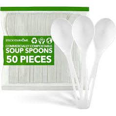 PLA Biodegradable Forks, Spoons, and Knives [50-Pack] – Eco-Friendly Disposable Cutlery