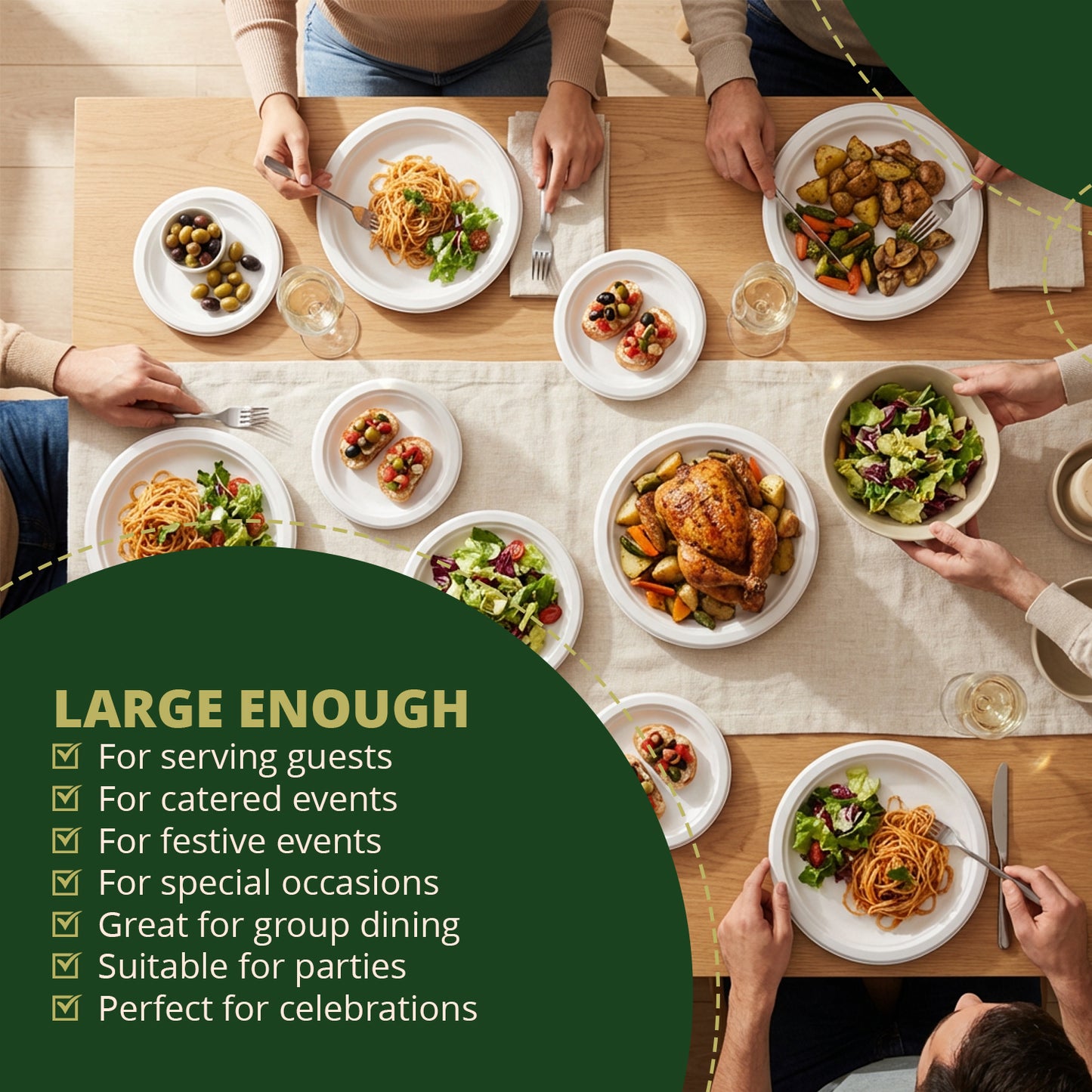 White Round Disposable Plates [75-Pack] – Includes 25 6-Inch, 25 9-Inch, and 25 10-Inch Plates – Multipack Family Set